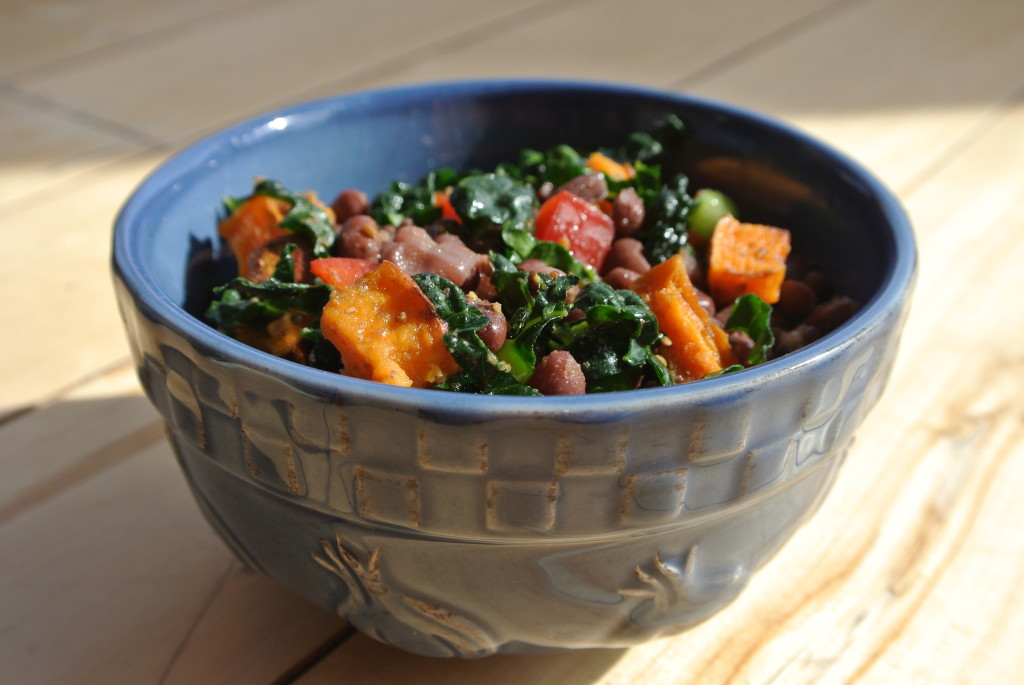 Adzuki Bean, Yam & Kale Salad (glutenfree, dairyfree, vegan)
